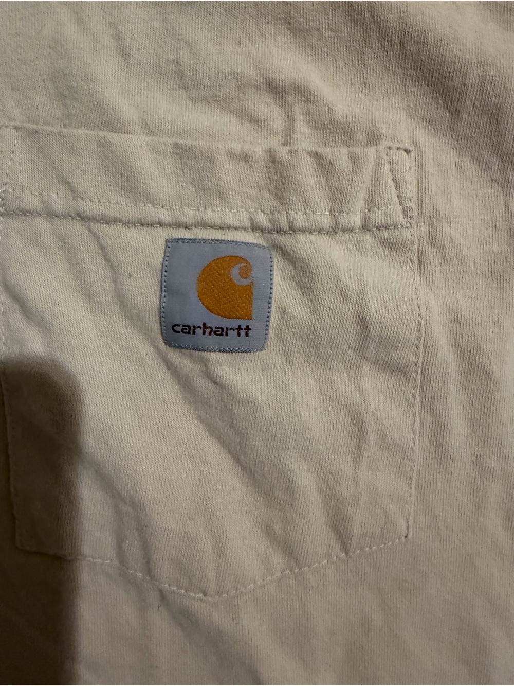 Carhartt XL Beige Crewneck T-Shirt with pocket - Picture 3 of 3